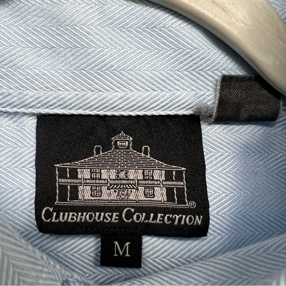 Mens Masters Golf Clubhouse Button Down Up Shirt Light Blue Medium Augusta - Picture 3 of 5